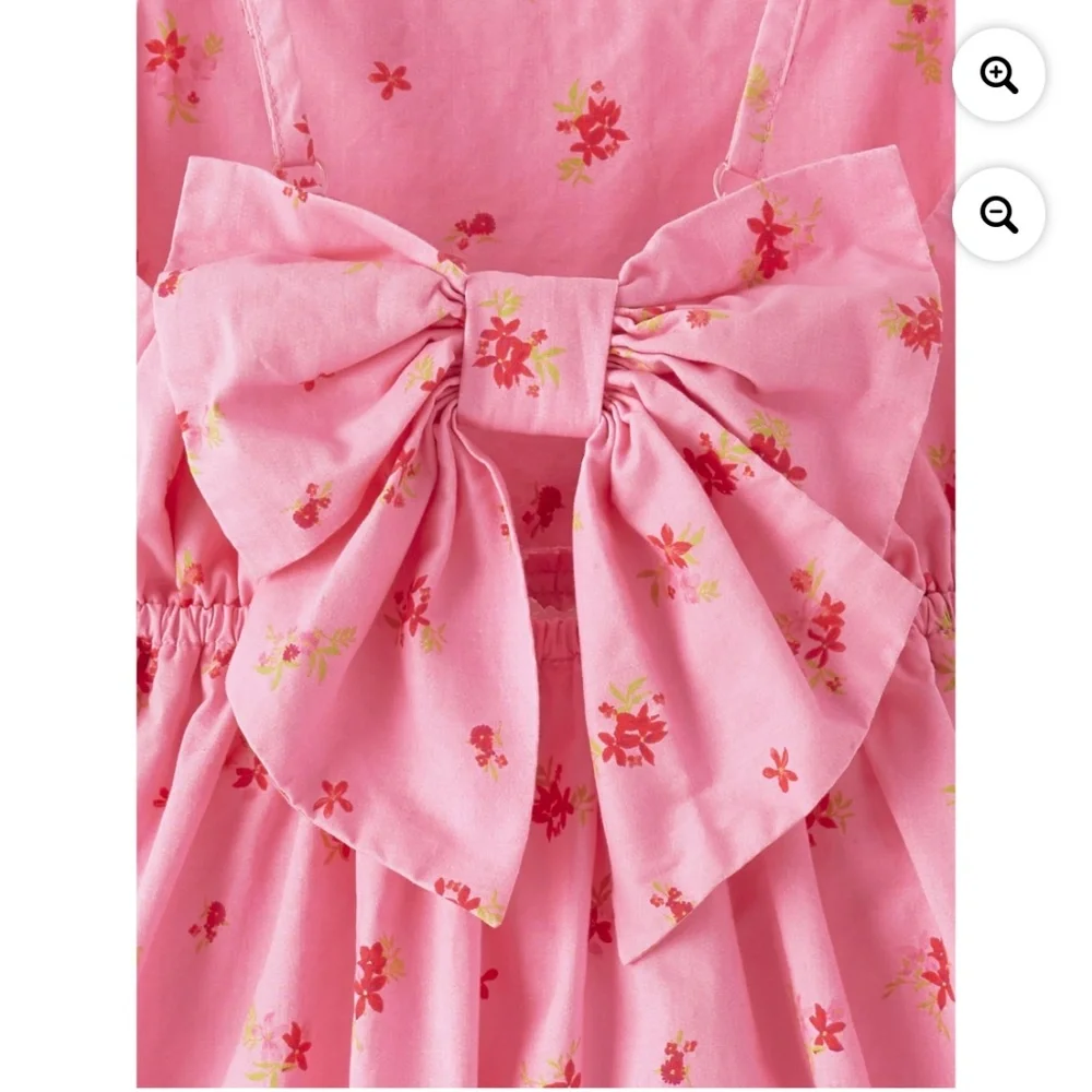 The Children’s Place Girls Pink Strappy Bow Back Tiered Dress Size Large (10-12)